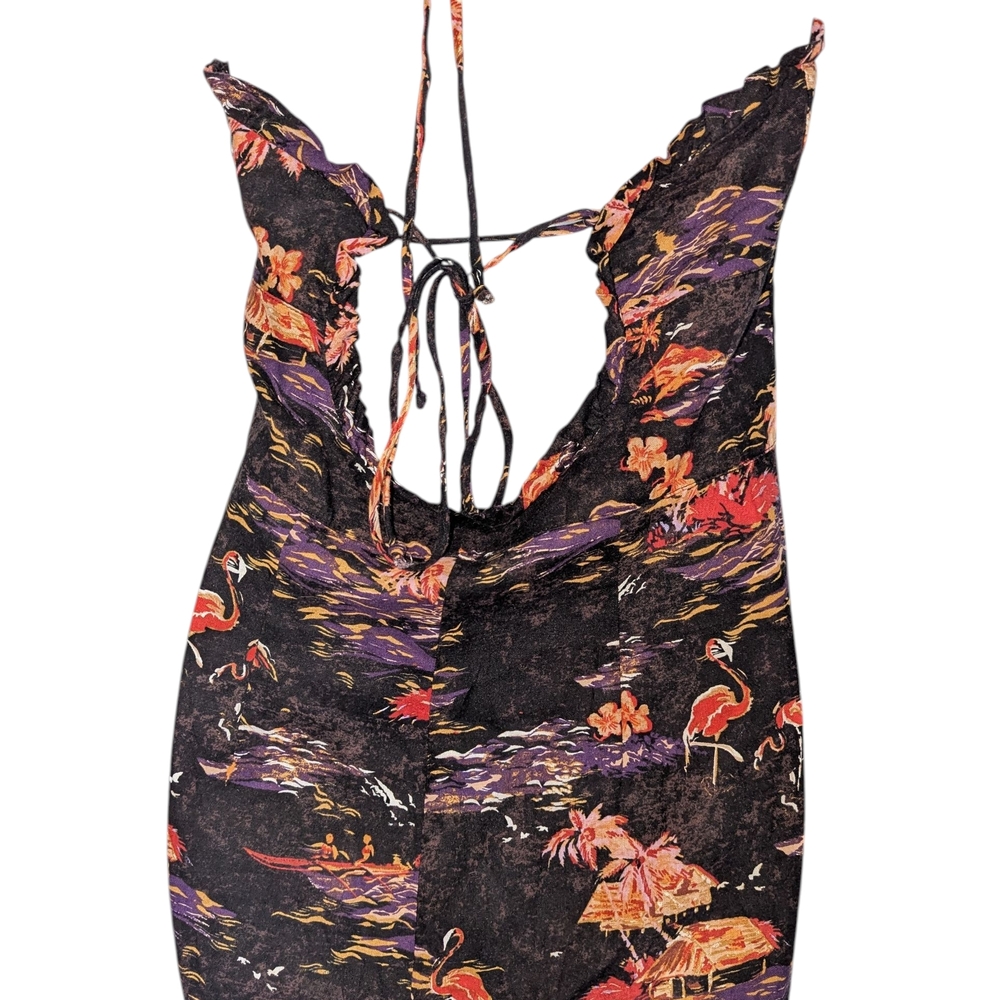 Free People Strapless Tropical Island Black Floral Dress - Picture 9 of 13